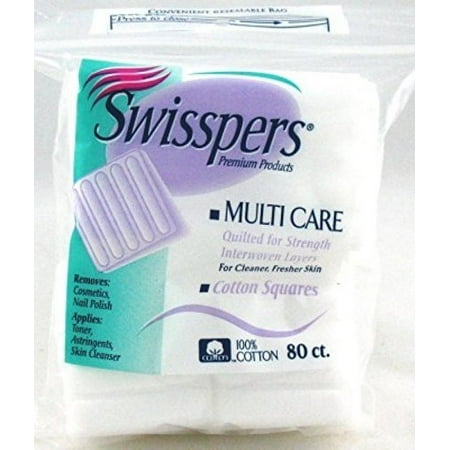 Swisspers Cotton Squares, 80 Count