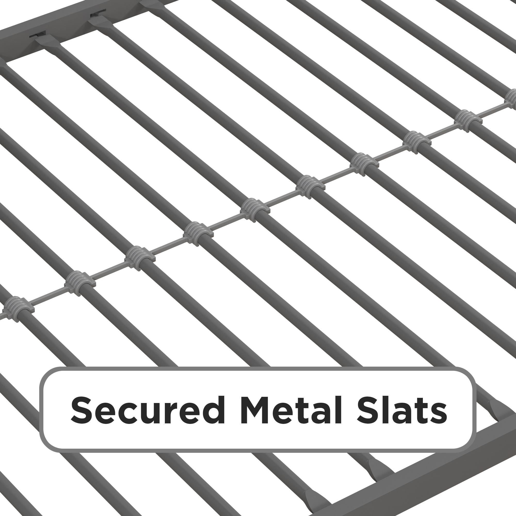 Your Zone Full Metal Platform Bed, Silver