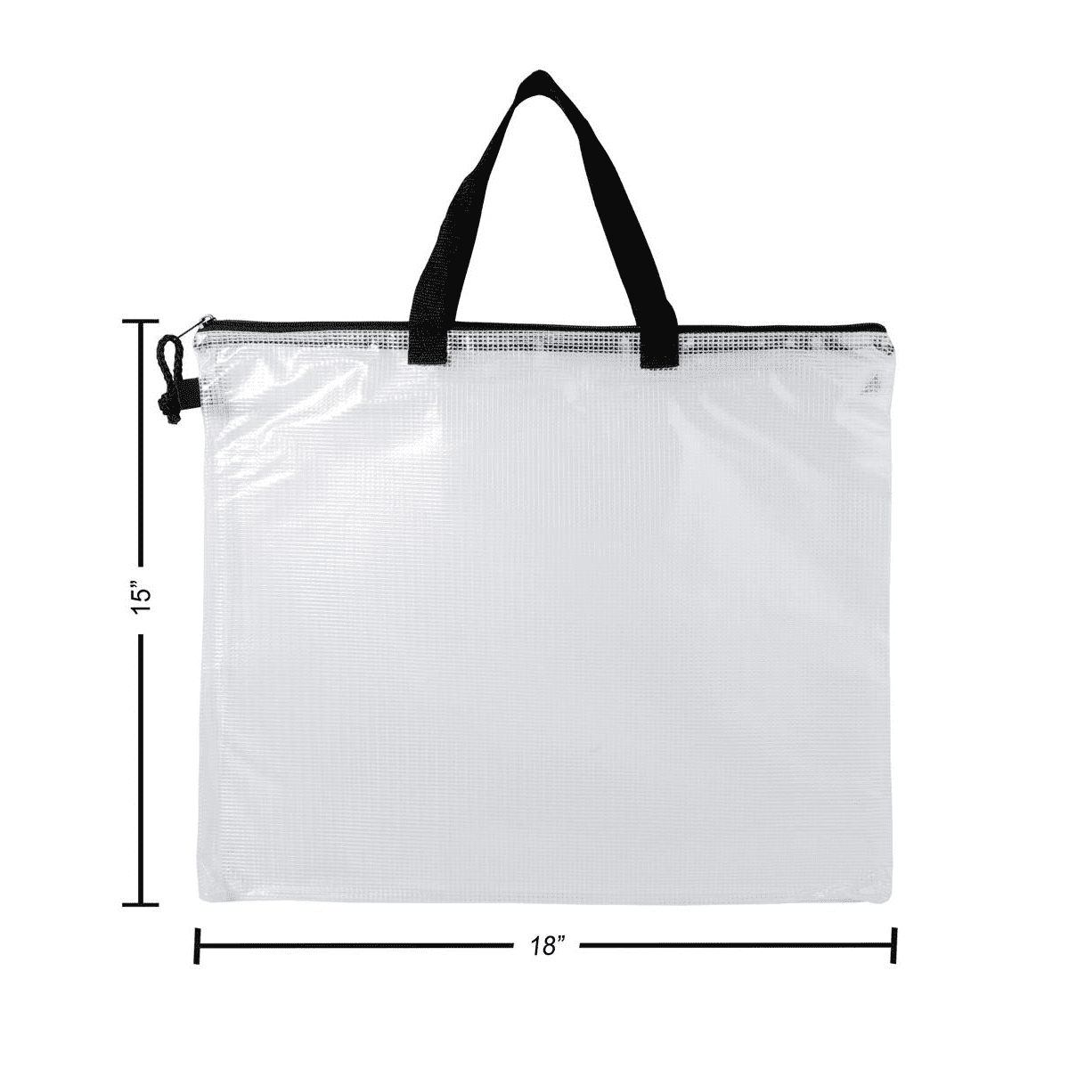 Pro Art Mesh & Vinyl Zipper Bag with Handle 15"x18", Mesh Zipper Pouch Bags, Travel Pouch, Pouches for Organization, Board Game Storage Bags, Pencil Pouch, Bags