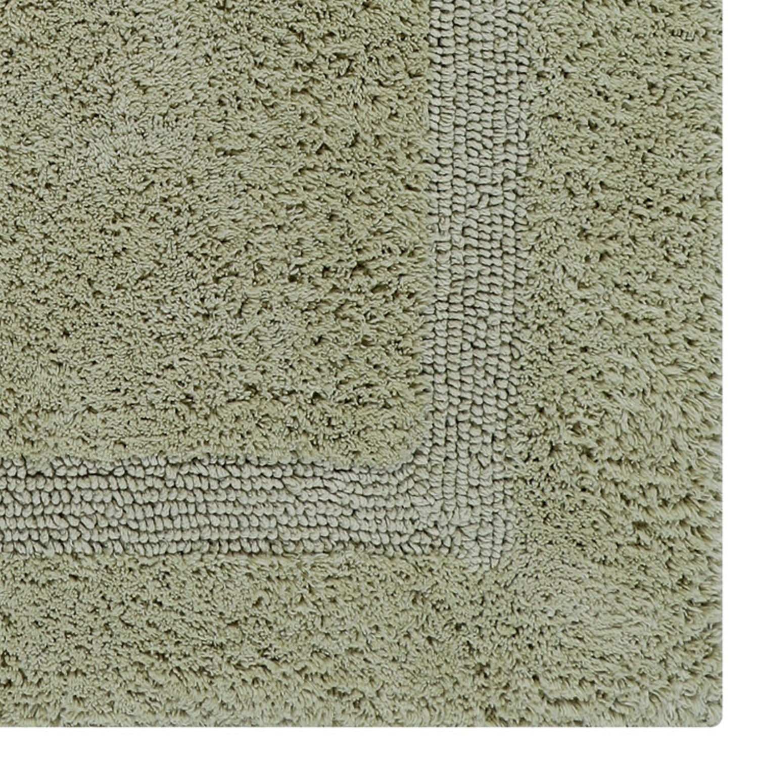 Better Trends Premium 3 Piece Bathroom Rug Set 100% Cotton, Extra Soft Tufted Bath Mat, Water Absorbent & Reversible Mat, Sage Lux Collection