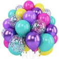 thumbnail image 1 of Kit de globos de látex, 50 unidades, coloridos, de 25 a 30 cm, metálicos y confeti, 1 of 2