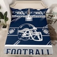 thumbnail image 2 of jejeloiu American Rugby Game Full Size Sheets,Gray Deepblue Bed Sheets For Teens 4 Pieces, 2 of 7