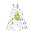 thumbnail image 4 of Odeerbi 5-13 Years Kids Girls Summer Jumpsuit Dots Flower Print Camisole Romper Casual Breathable Comfortable Suspender Overalls Bib Overall Shorts with Pockets, 4 of 5