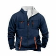 thumbnail image 4 of Men's Winter Jacket Thick Thermal Warm Lined Coat Color: Navy Size: XL, 4 of 5