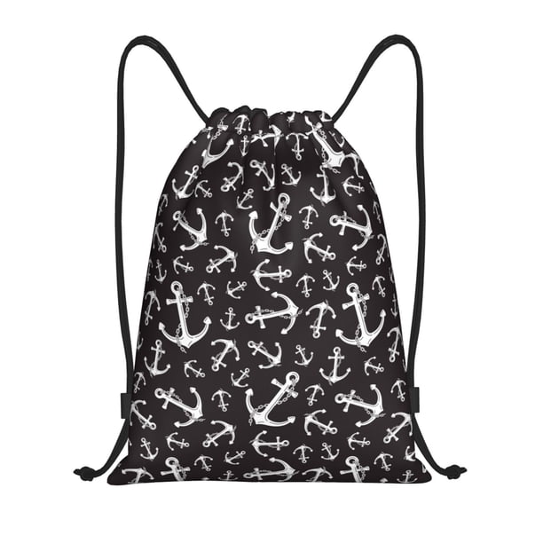 Fotbe Anchors Bolsa Mochila con Cordón Estampada, Bolsa de Gimnasio Deportiva, Bolsa Cinch, Bolsa con Cordón para Hombres y Mujeres-Small