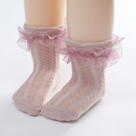 

Promotion!Newborn Baby Socks Infant Kids Knee High Ruffle Girls Sock Toddler Anti Slip Cotton Infant Long Frilly Lace Socks for 0-3Years