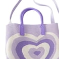 thumbnail image 7 of Women's Woven Tote Bag Grocery Bag Knitted Handbag for Party Working Outdoor Violet, 7 of 7