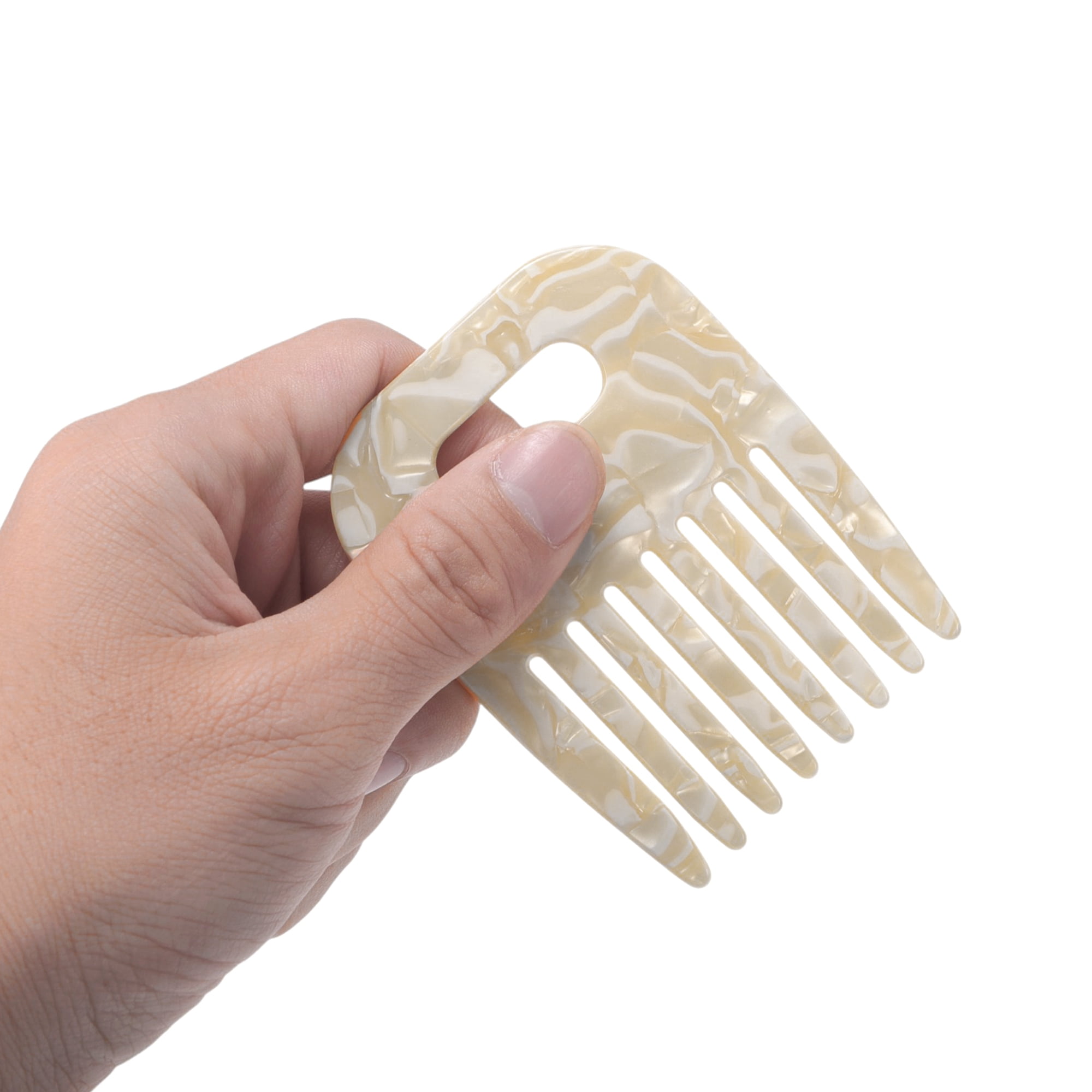Unique Bargains 1 Piece Women Durable Vintage Acetate Comb for Curly Hair Yellow