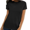 thumbnail image 5 of DondPO Women's T-Shirts Womens Short Sleeve Round Neck Shirts Summer top Fashion Basic Tee Shirts for Women Womens tops Black 2XL, 5 of 9
