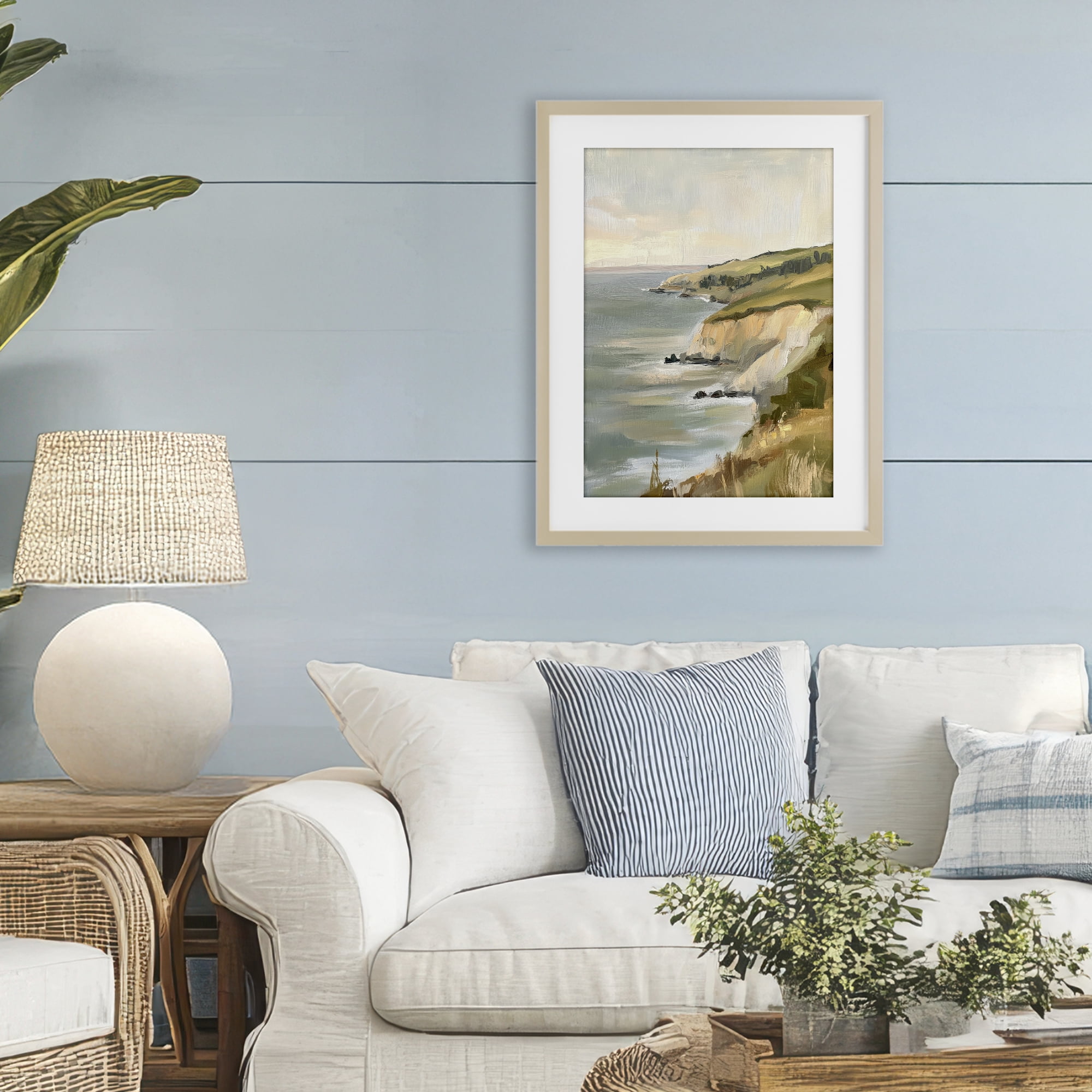 Stupell Industries Cliffs Off The Sea Birch Framed Print Under Glass, design by Petal Prints Design