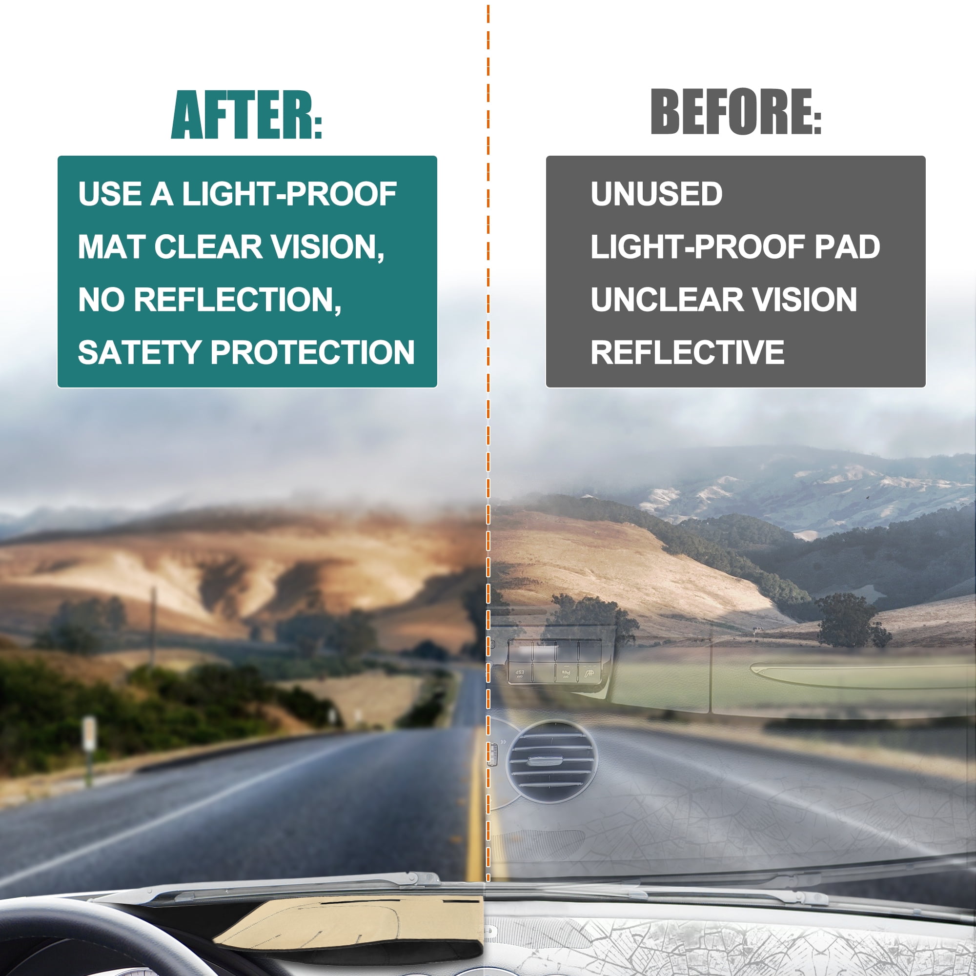 Car Dashboard Cover Non-Slip Faux Leather Dash Board Protector Cover Mat for Chevrolet Tahoe Suburban 2007-2014 Brown