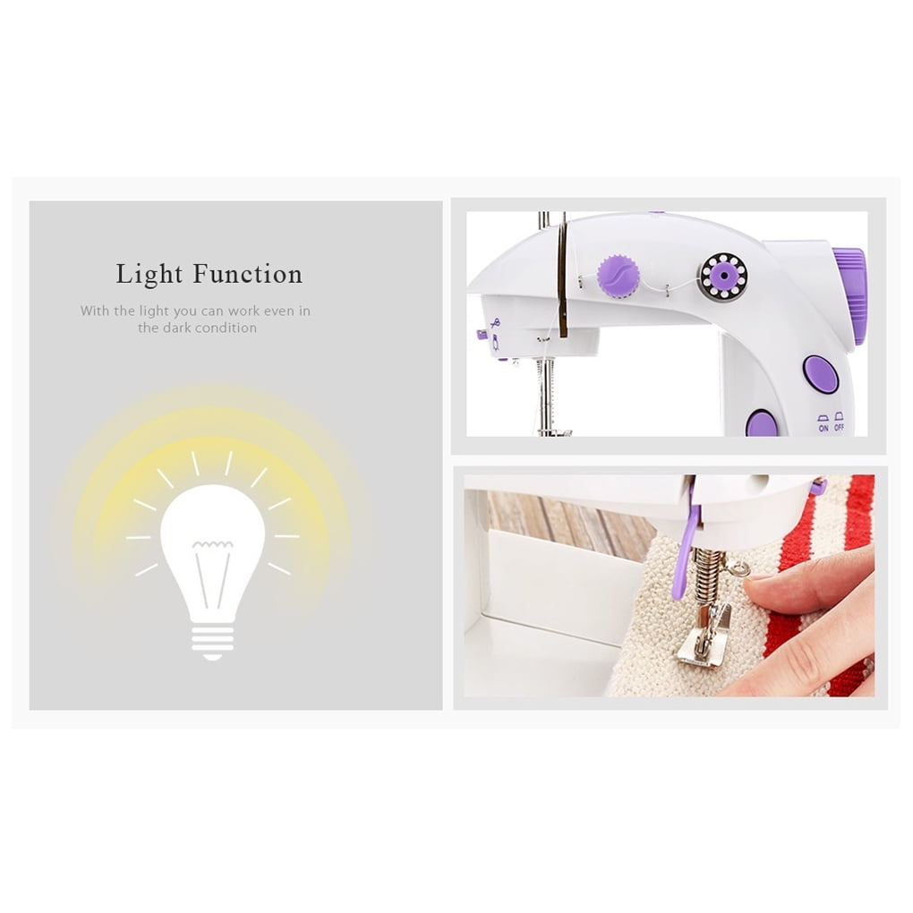 NUANNUAN 2-Speed Mini Electric Desktop Sewing Crafting Machine for Beginners Travel Household
