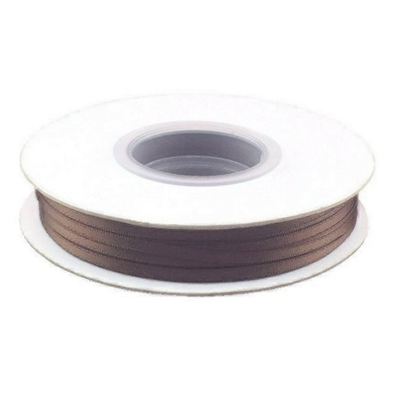 1/8 Inch Double Faced Satin Ribbon - Seal Brown - 100 Yard Spool