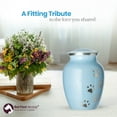 thumbnail image 2 of Ottillie Paws Series Pet Cremation Urn - Small, Baby Blue Painted Finish/Vertical Pewter Paws, 2 of 4
