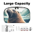 thumbnail image 3 of Sea Lion Electronic Organizer Travel Case, Waterproof Oxford Cloth Storage Pouch Bag, Box with Cord Organizer Storage for Computer Cable Organizer, 5.9x9.44x3.14 in., 3 of 6