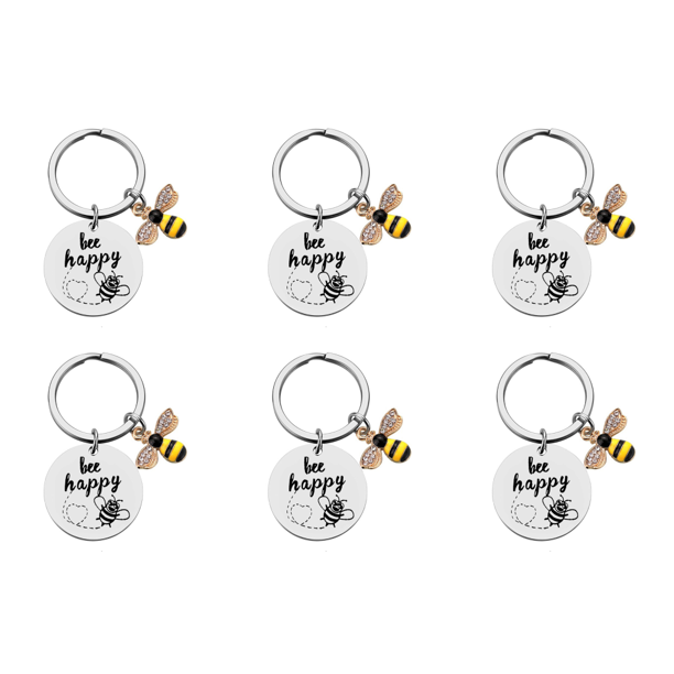 Lindo Feliz Llavero Anillo Acero Inoxidable Humor Regalo para Amigos Familia