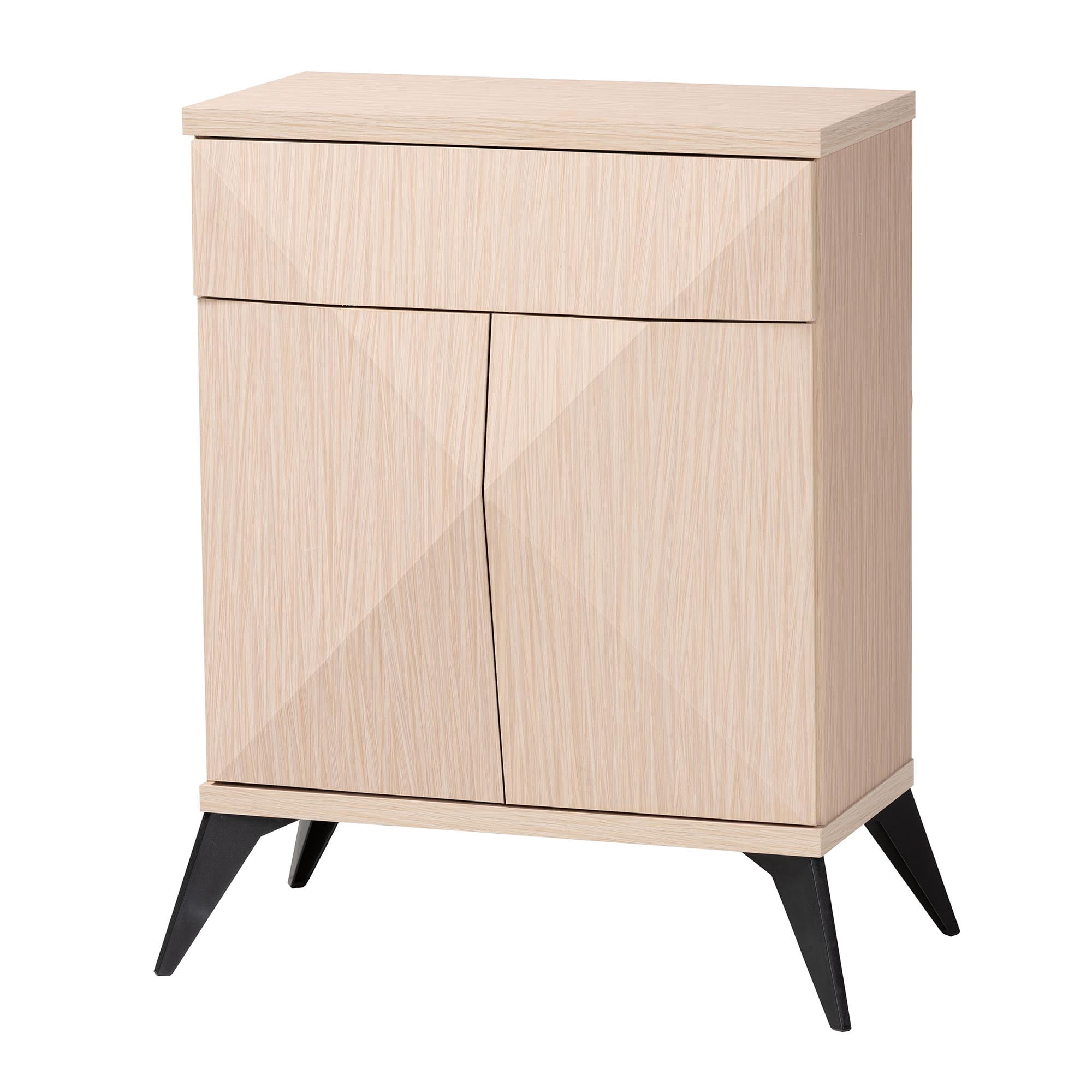 Baxton Studio Draper Mid-Century Sideboard Buffet, 2-Door, Light Brown