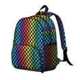thumbnail image 2 of Rainbow Checkerboard Backpack Backpack for School,Cute School Bag,Schoolbag with Adjustable Shoulder Straps & Padded Back,13.8"x11.4"x6", 2 of 6