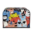 thumbnail image 2 of Lsque Funny Cats Print 4 Slice Toaster Cover , Kitchen Appliance Dustproof Protector , Toaster Protector Dustproof Kitchen Appliance Cover, 2 of 7