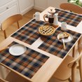 thumbnail image 5 of Orange Blue Plaid Placemats Set of 4 Farmhouse Checkered Buffalo Fall Place Mats Indoor Wipeable Table Mats Washable Cloth Dining Table Placemats for Kitchen Holiday Party Home Decor 13x19 Inch, 5 of 9
