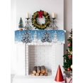 thumbnail image 5 of Sky Blue Christmas Mantel Scarf Fireplace Decorations for Living Room, Snowman Pine Tree Ball Snowflakes Fireplace Mantel Scarf Cover Runner for Halloween/Thanksgiving/Christmas Decor 70"x17", 5 of 6