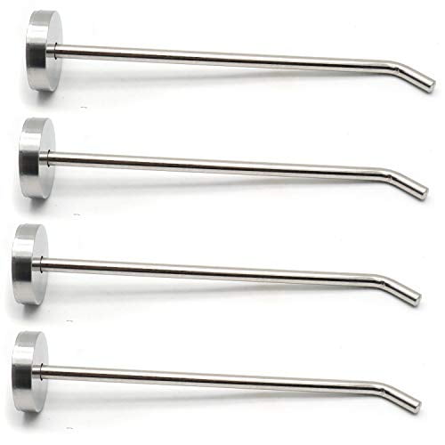 Rannb Stainless Steel Extra Long Nose Hook Single Hooks Robe Hook Coat Hook Towel Wall Mount Hook - Pack of 4(200mm/7.87" Leng