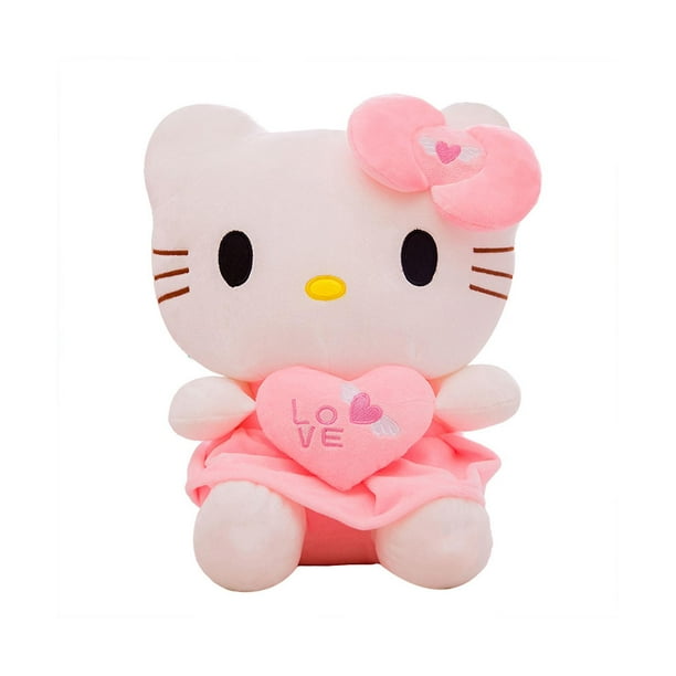 Zmnew Cute Hello Kitty Plush Toy Kitten Stuffed Animals Kawaii Cat Fluffy Plush Doll Hugging Pillow With Love Heart