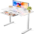 thumbnail image 4 of CHITOOMA Glass Top 48" x 24" Electric Standing Desk, Height Adjustable Sit Stand Desk for Home Office, Walnut, 4 of 5