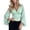 Mint Green, variant on Women's V Neck Flared Bell Sleeve Solid Color Waist Cinched Cropped Top Fitted Ruffle Blouse for Party Dating Evening Summer
