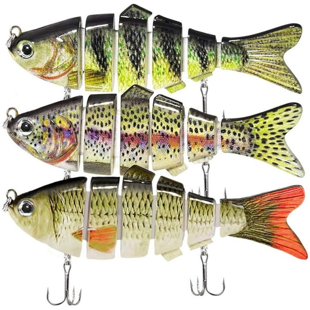 Fishing Lures for Bass Multi Jointed Bass Lures Fishing Bait Slow Sinking  Bionic Swimming Bass Fishing Hard Lifelike Fishing Lures for Freshwater  Saltwater Trout Bait Swimbaits Kits 