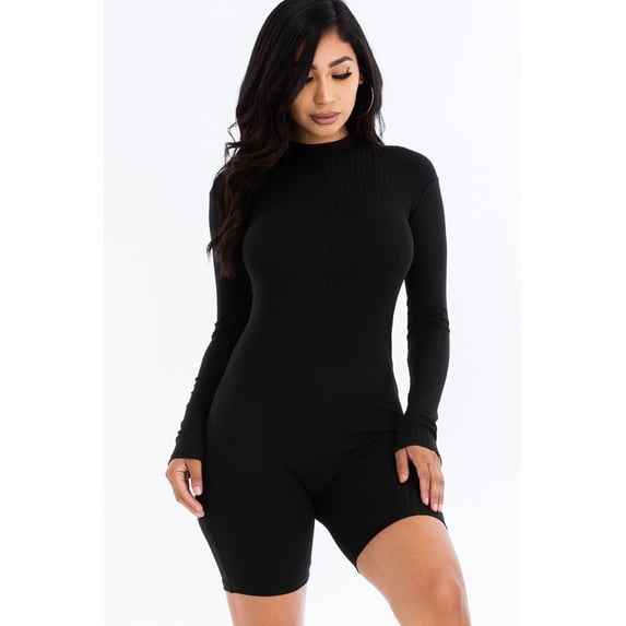 Ribbed Knit Romper M