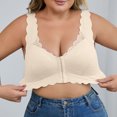 thumbnail image 4 of SMihono Front Closure Bras for Women Plus Size No Underwire Full Coverage Push up Bra Support and Lift Padded Lace Bralettes Beige XXXXL, 4 of 7