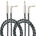thumbnail image 1 of 2pcs Guitar Cable Stereo Audio Cable 6.5mm Professional Instrument Cable for Electric Guitar, 1 of 9