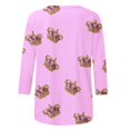 thumbnail image 4 of PMUYBHF T-Shirt Imprimé Joyeuses Fêtes Manches 3/4 Col Rond Blouse 5739 S, 4 of 5