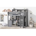 thumbnail image 3 of CoSoTower Wood Twin Size Loft Bed with Multiple Storage Shelves and Wardrobe, Gray, 3 of 9