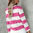 thumbnail image 4 of Striped T Shirts for Women Long Sleeve Crew Neck Color Block Tunic Blouses 2025 Fashion Fall Trendy Causal Basic Pullover Tops, 4 of 5