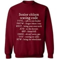 thumbnail image 2 of OXI Crewneck Sweatshirt - Senior Citizen Texting Code, Basic Casual Sweatshirts for Men's and Women Fleece Sweatshirt Long Sleeve - Cardinal Red Small, 2 of 2