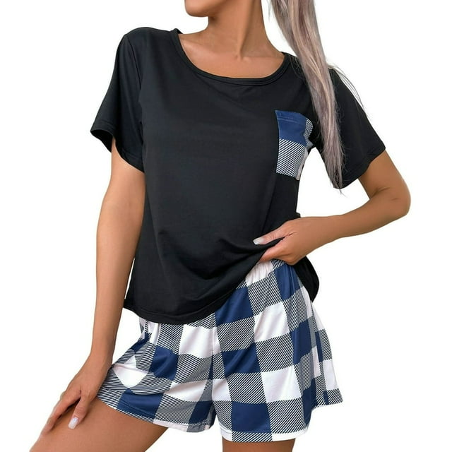 Pyjama pour Femmes Ensemble Pyjama pour Femmes Grande Taille Pyjama pour Femmes Pyjama Décontracté Bretelles en Dentelle Shorts Vêtements de Maison