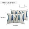thumbnail image 3 of Waterproof Throw Pillow Covers Set of 2, 20x12 Inch Boho Blue Feathers Decorative Pillowcases Outdoor Pillow Slip Cushion Covers Set for Couch Tent Farmhouse Vintage Wooden Grain, 3 of 7