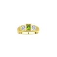 thumbnail image 1 of RYLOS Men's Rings Yellow Gold Plated Silver Classic 6X4MM Oval Gemstone & Diamond Ring Peridot August Birthstone Rings For Men, Silver Rings, Size 12, 1 of 7