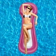 thumbnail image 2 of Unique Bargains 1 Pc Pool Hammock Lounger Oval Floating Water Hammock Rose Red, 2 of 6