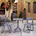 thumbnail image 1 of Siesta ISP0791S-DGR-DGR Ensemble Bistro Pliant de Rêve pour l'Extérieur avec 2 Chaises Gris Foncé, 1 of 1