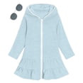thumbnail image 2 of EnJoCho Girls Hooded Terr𝗒 Cover Up Swimsuit With Sunglasses Zipper Swim Dress Short Sleeve Ruffl𝖾 Coverups Bathing Suit Swimwear, 2 of 8