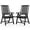 Black, variant on Gymax 2PCS Foldable Patio Chair w/Armrest Curved Back Slatted Seat for Backyard Deck White