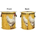 thumbnail image 2 of 50L Extra Large Popup Hamper Collapsible Laundry Basket With Zippered Lid 15.7x18.5in A Hen, 2 of 7