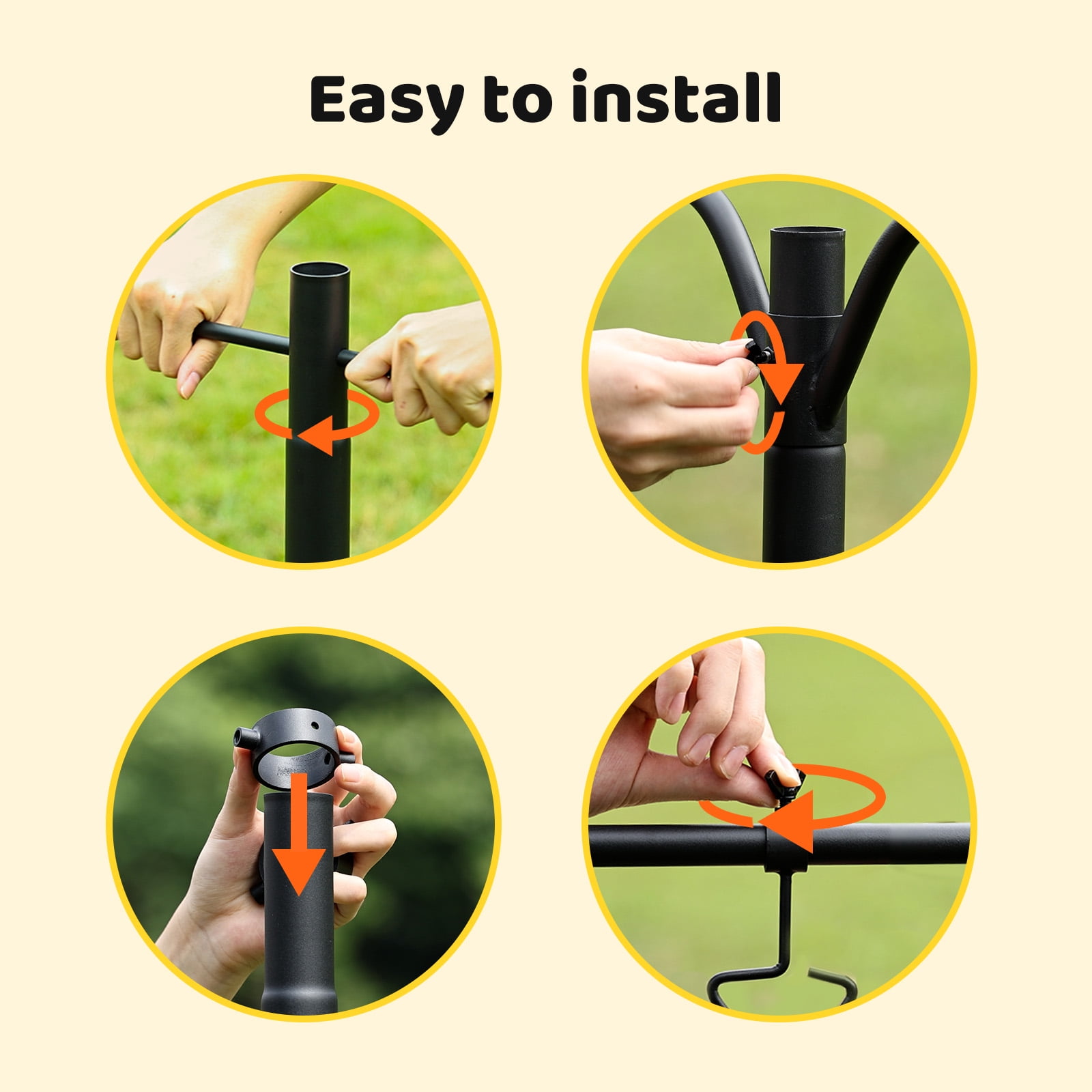 Bird Feeders Pole Netvue Birdfy Pole All Metal with 8 Hooks Squirrel Proof Station for Bird Feeder
