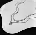 thumbnail image 2 of Double Layered Heart Pendant Choker Necklaces for Women Stainless Steel Snake Chain Necklace Y2k Layering Stacked Necklace Jewelry, 2 of 6