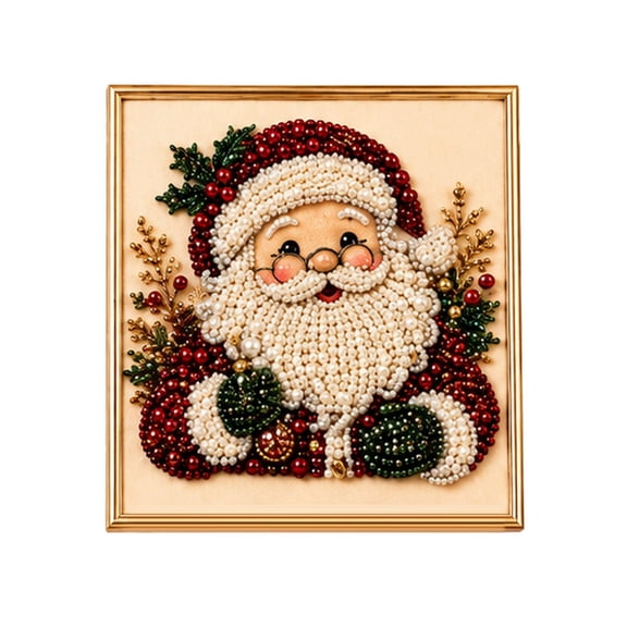 DIY Christmas Pearl Diamond Painting Art Kit, 3D Gem Art Craft Set for Adults and Beginners Holiday Diamond Embroidery Wall Decor with Frame for Girlfriends, Mothers, Teachers, Grandmothers