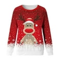 thumbnail image 3 of Noël Women Pullover Sweat à Capuche Outwear Doux Col Rond Hiver Cardigan Manches Longues Fermeture Blouse Graphique Imprimé Sweatshirt de Mode Veste de Longueur Moyenne, 3 of 4