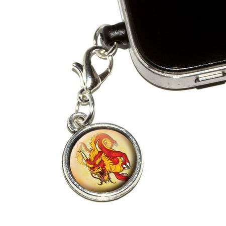 - Red Chinese Dragon - Flying Serpent Fantasy Mobile Phone Charm